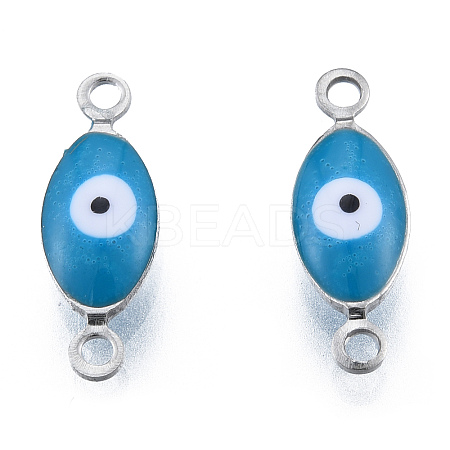 304 Stainless Steel Enamel Connector Charms STAS-N092-179G-1