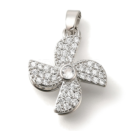 Brass Micro Pave Cubic Zirconia Pendants KK-B122-03C-P-1