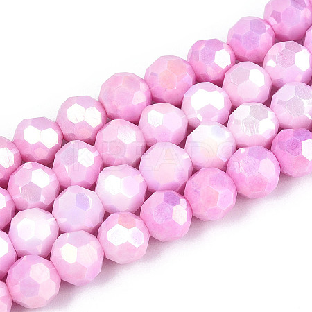 Anti-Tarnish Electroplate Glass Beads Strands EGLA-T021-10mm-15-02-1