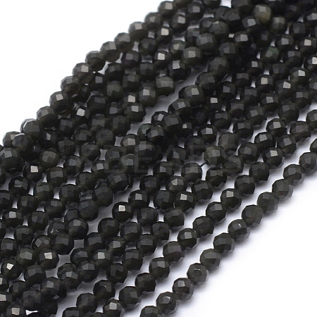 Natural Obsidian Beads Strand LS-G-E411-33-3mm-1