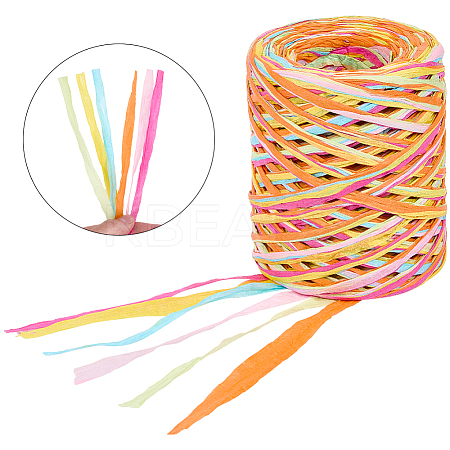 6 Colors Raffia Paper Cords OCOR-WH0063-110A-1