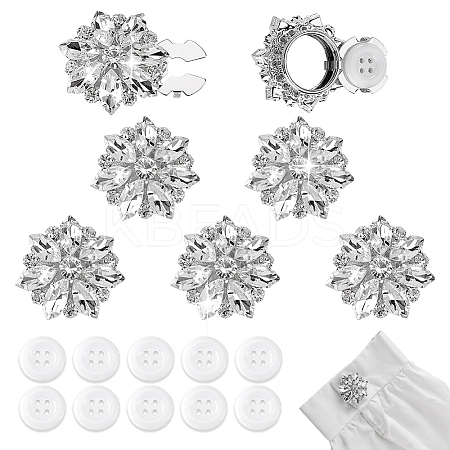 6Pcs Alloy Cufflinks & 10Pcs 4-Hole Plastic Buttons HJEW-GA00041-1