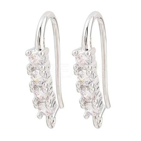 Brass Rhinestone Earring Hooks KK-C261-01C-P-1