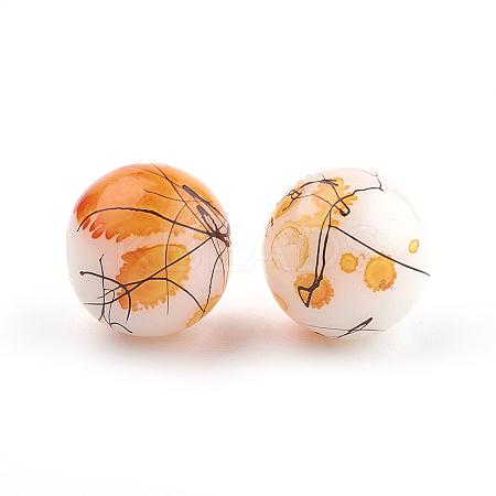 Drawbench & Baking Paint Glass Beads Strands LS-GLAA-S176-6mm-14-1