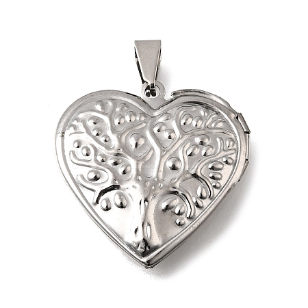 316 Stainless Steel Locket Pendants STAS-N0016-18B-P-1