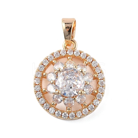 Brass Micro Pave Cubic Zirconia Pendants KK-W795-14KCG-1