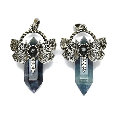 Natural Fluorite Faceted Pointed Bullet Big Pendants G-Q165-01AS-05-1