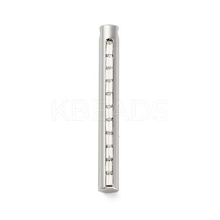 304 Stainless Steel Micro Pave Clear Cubic Zirconia Pendants STAS-Z126-05P-1