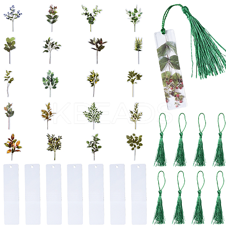 DIY Acrylic Blank Rectangle with Polyester Tassel Bookmark Making Kits DIY-YW0010-86B-1