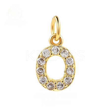 Brass Cubic Zirconia Pendants with Jump Rings FIND-PW0024-09O-1