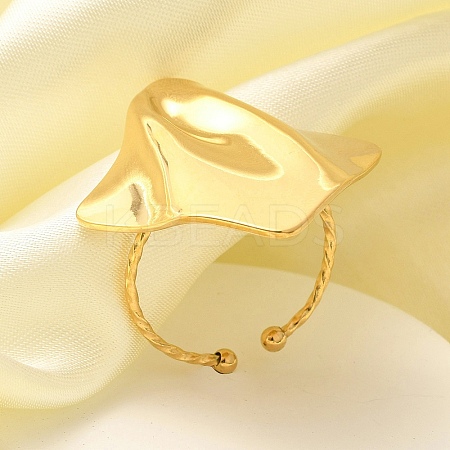 304 Stainless Steel Open Cuff Ring for Women RJEW-B109-03G-06-1
