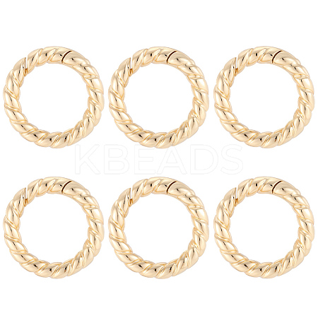 6Pcs Brass Spring Gate Clasps FIND-SC0020-67A-1