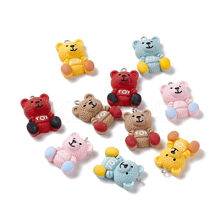 Opaque Resin Pendants RESI-G046-06P-1