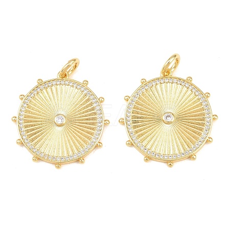 Brass Micro Pave Cubic Zirconia Pendants X-KK-C162-062G-02-1