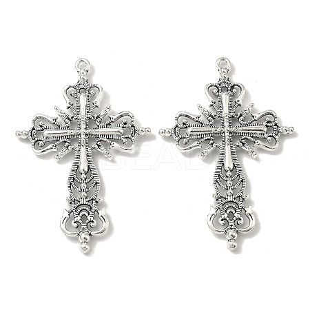 Tibetan Style Zinc Alloy Big Pendants X-TIBEP-R334-117AS-RS-1