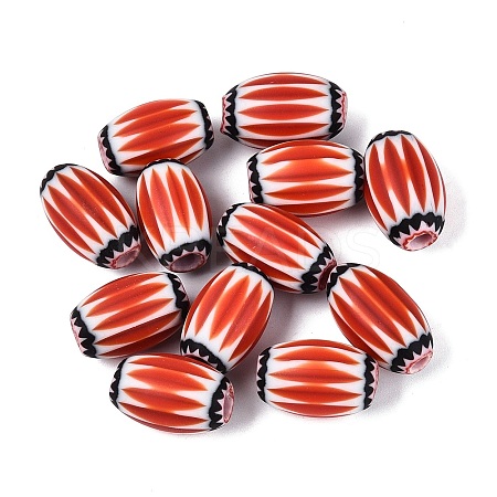 Handmade Millefiori Glass Barrel Beads LS-LA-N002-15A-1