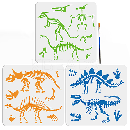 1 Set PET Hollow Out Drawing Painting Stencils DIY-MA0002-46-1