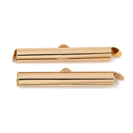 Brass Slide On End Clasp Tubes KK-N254-119G-05-1