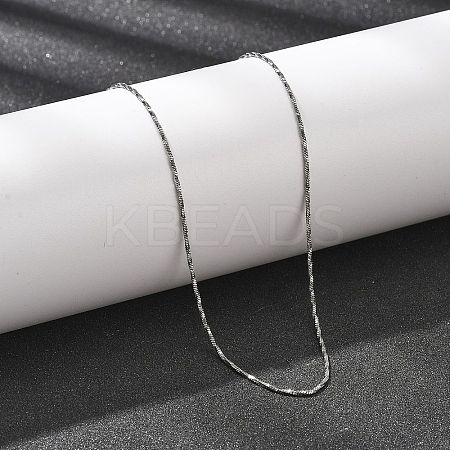 1MM 304 Stainless Steel Twisted Square Snake Chain Necklaces for Women NJEW-B131-09P-1