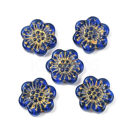 Baking Paint and Golden Metal Enlaced Glass Beads DGLA-T004-09K-1