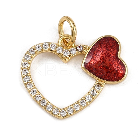 Brass Micro Pave Cubic Zirconia Pendants KK-B150-03G-02-1