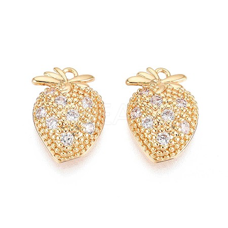 Brass Micro Pave Cubic Zirconia Pendants KK-T074-81G-1