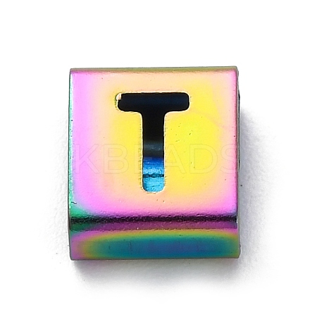 Ion Plating(IP) 304 Stainless Steel Square Slide Charms STAS-L132-02T-M-1