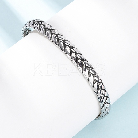 Retro 316 Surgical Stainless Steel Cuff Bangles BJEW-C142-14B-AS-1