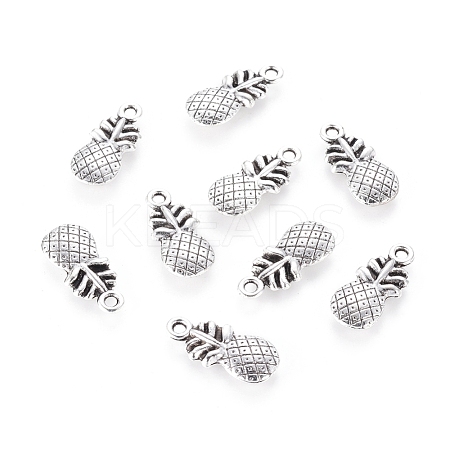 Pineapple Tibetan Style Alloy Pendants TIBEP-N008-13AS-RS-1