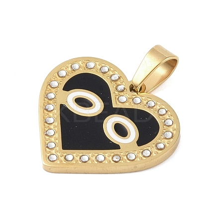 Ion Plating(IP) 304 Stainless Steel Enamel Rhinestone Pendants STAS-Q325-02D-G-1