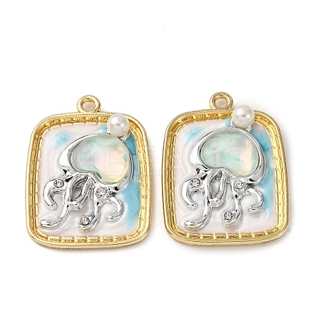 Light Gold Tone Alloy Enamel Pendants ENAM-B028-37KCG-02B-1
