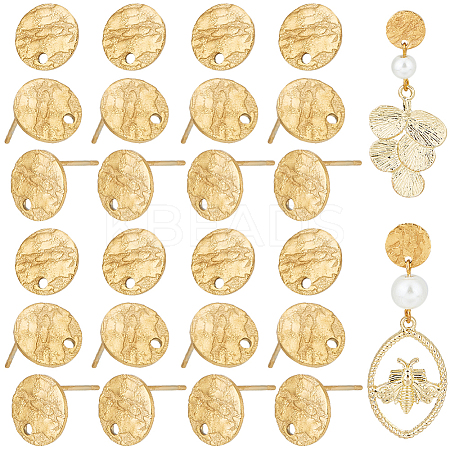 50Pcs Ion Plating(IP) 304 Stainless Steel Stud Earring Findings STAS-SC0008-57G-1