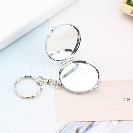 Iron Folding Mirror Keychain LS-DIY-D079-01A-1