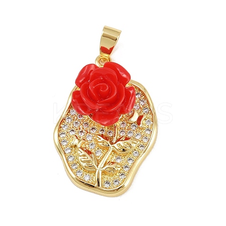 Brass Micro Pave Cubic Zirconia Pendants KK-P323-06G-01-1