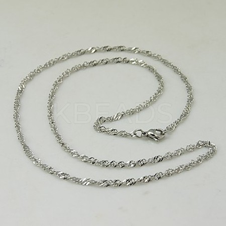Tarnish Resistant Valentines Day Gift for Him 304 Stainless Steel Necklace Men's Rope Chain Necklaces LS-NJEW-H411-22-1