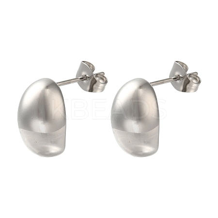 304 Stainless Steel Oval Stud Earrings for Wome EJEW-S237-02-1