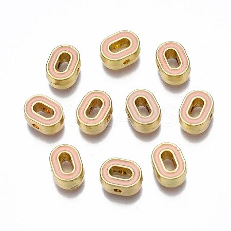 Rack Plating Alloy Enamel Beads ENAM-S122-033O-NR-1