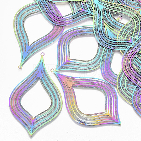 Ion Plating(IP) 304 Stainless Steel Filigree Big Pendants X-STAS-S108-60-1