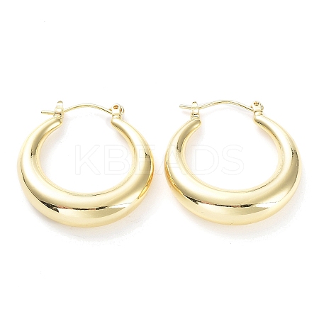 Brass Hoop Earrings for Women EJEW-D086-02G-1