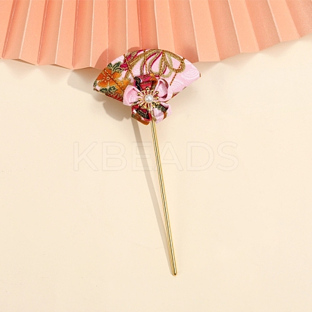 Flower Fan Cloth Hair Sticks PW-WG5DC28-12-1