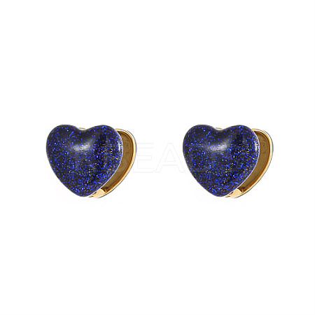 Heart Shape Golden 304 Stainless Steel Hoop Earrings TZ8486-3-1