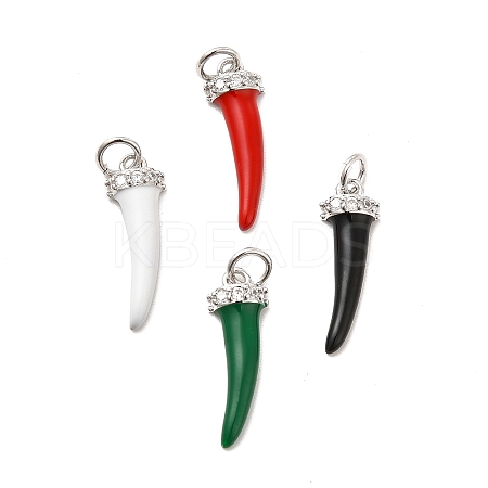 Rack Plating Brass Micro Pave Cubic Zirconia Pendants KK-K270-29P-1