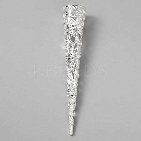 Hollow out Iron Finger Nail Tip Claw Rings AJEW-WH0282-38A-1