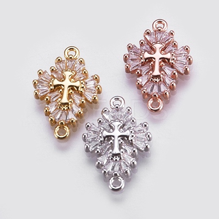 Brass Micro Pave Cubic Zirconia Links ZIRC-E144-12-1
