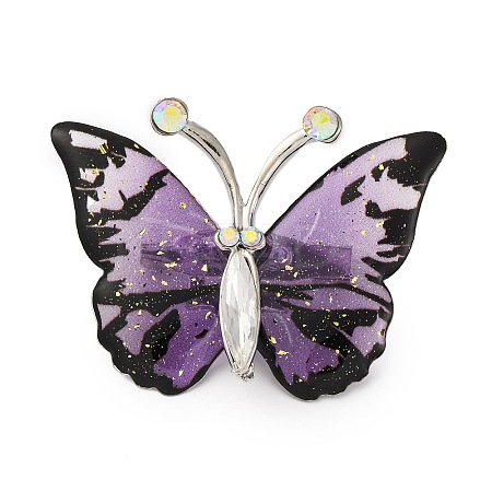 Butterfly Transparent Resin Brooch JEWB-M047-01D-1
