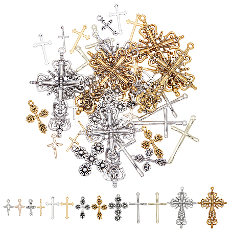56pcs 14 styles Tibetan Style Alloy Pendants FIND-AR0005-31-1
