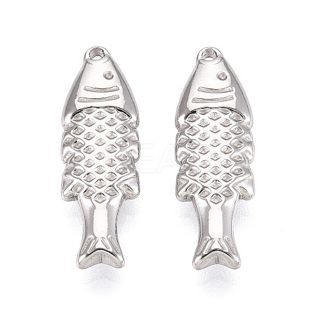 304 Stainless Steel Fish Pendants STAS-T069-10P-1