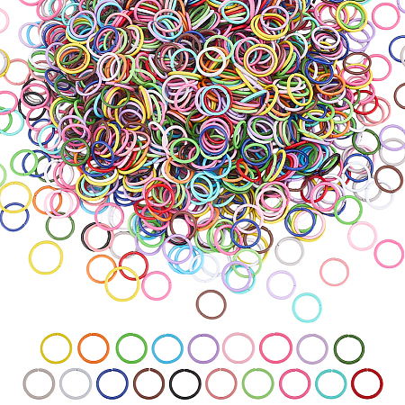 380Pcs 19 Colors Baking Paint Iron Open Jump Rings FIND-AR0006-19B-1