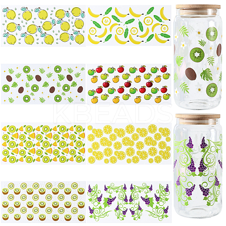8Pcs 8 Styles PVC Plastic Waterproof Decorative Sticker Labels DIY-SP0004-93C-1