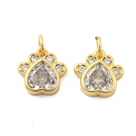 Brass Pave Cubic Zirconia Pendants KK-R229-12G-1